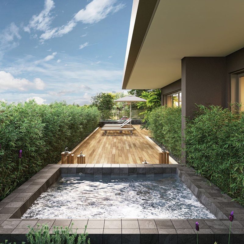 Spa no pódio da torre Infinit.