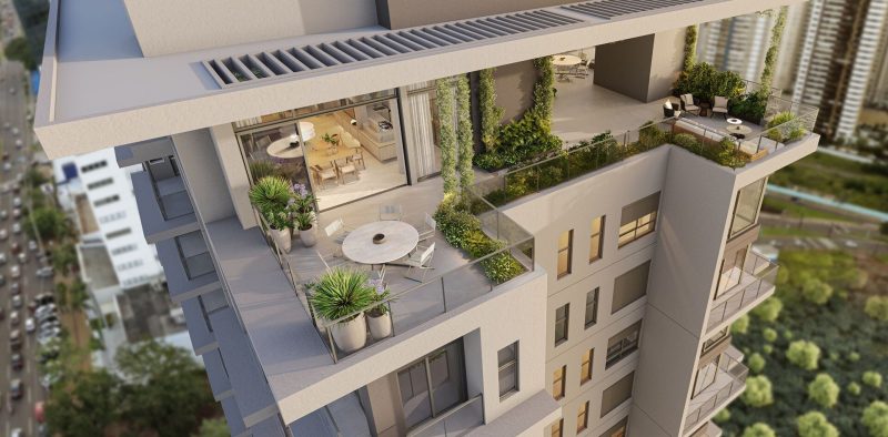 Cobertura da torre Infinit.